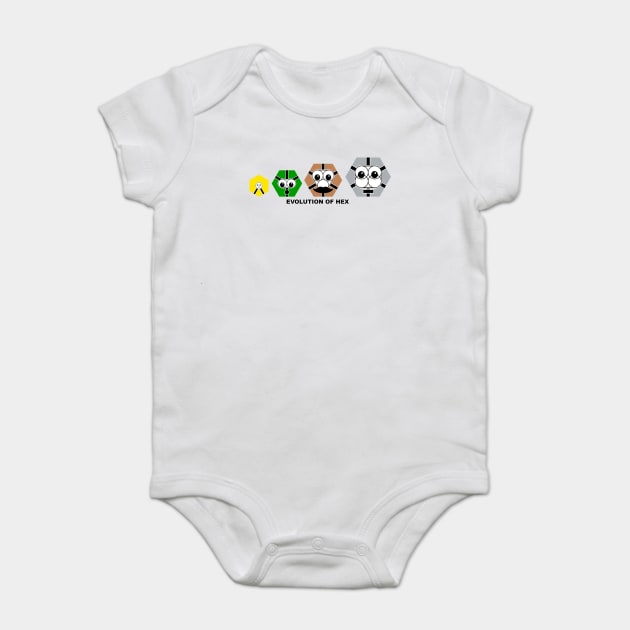 Evolution of Hex Baby Bodysuit by Board Game Blitz